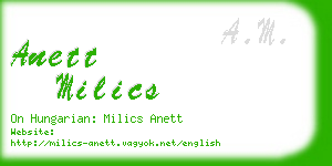 anett milics business card